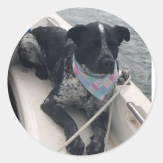 Pegatina Redonda Primera asta azul