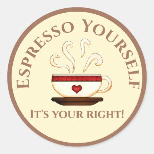 Pegatina Redonda Primera enmienda: Espresso tú mismo