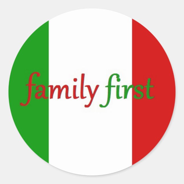 Pegatina Redonda PRIMERA FAMILIA - Italia / México / Familia (Anverso)