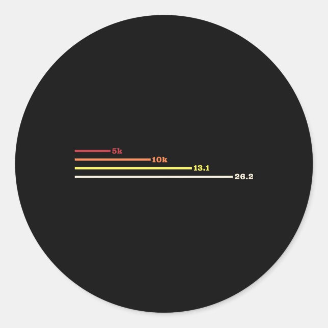 Pegatina Redonda Primera maratonista de corredores de maratón 5K 10 (Anverso)