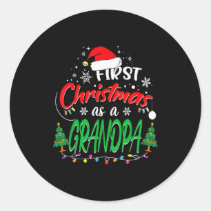 Pegatina Redonda Primera Navidad como abuelo Nuevo abuelo 1er C