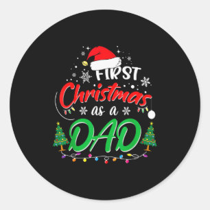 Pegatina Redonda Primera Navidad como Papá Nuevo Papá 1ra Navidad