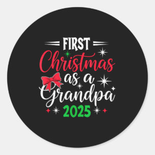 Pegatina Redonda Primera Navidad Divertida Como Abuelo 2025 Coq Coi