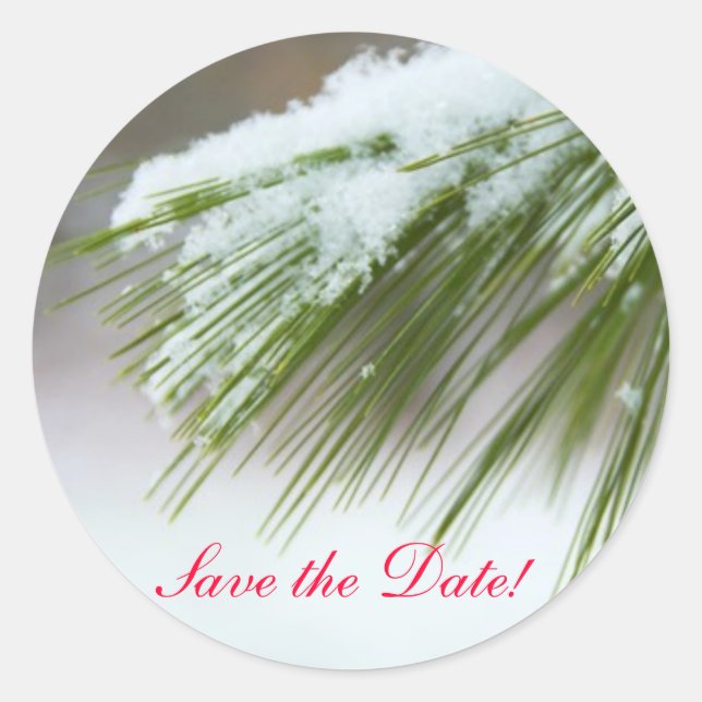 Pegatina Redonda Primera Nieve (Anverso)