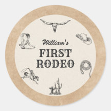 Primera Rodeo Vintage Neutral Vaquero Cumpleaños 1