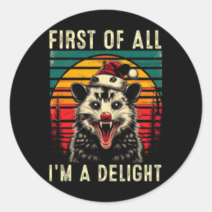 Pegatina Redonda Primero que nada, soy un Opossum Possum Ch que est