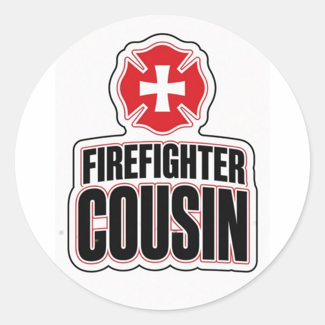 Pegatina Redonda Primo bombero (Anverso)