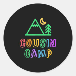 Pegatina Redonda Primo Campamento Montaña Bosque Mejor Camping Amig