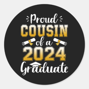 Pegatina Redonda Primo De Graduación Superior De 2024