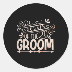 Pegatina Redonda Primo De Las Parejas Bodas Camisas De Groom