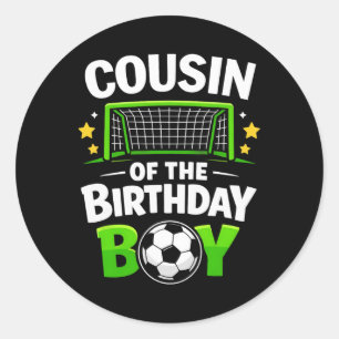 Pegatina Redonda Primo del niño de cumpleaños Soccer Ll