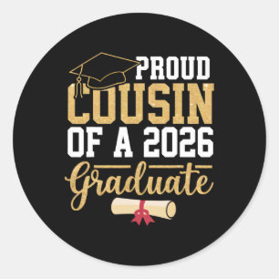 Pegatina Redonda Primo Orgulloso De Un Graduado 2026 Senior Cl De 2