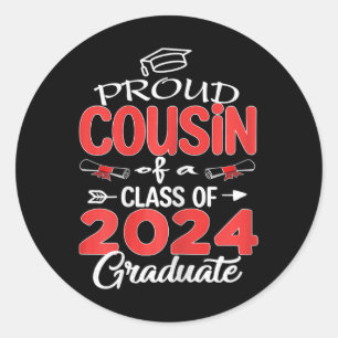 Pegatina Redonda Primo Orgulloso Superior De 2024 De Un Graduado De