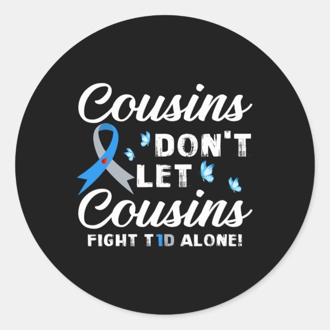 Pegatina Redonda Primos no permiten que los primos luchen contra la (Anverso)