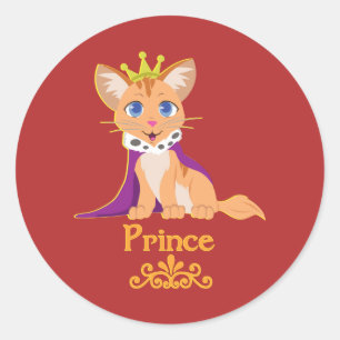 Pegatina Redonda Prince Kitten
