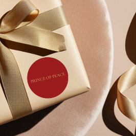 Pegatina Redonda PRINCE OF PEACE Red Minimal Christmas Sticker #4