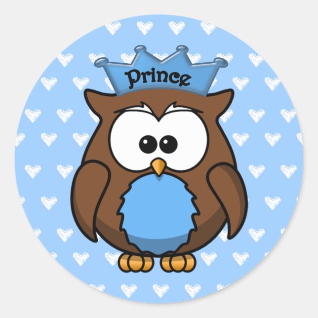 Pegatina Redonda prince owl (Anverso)