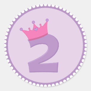 Pegatina Redonda Princesa 2 con corona