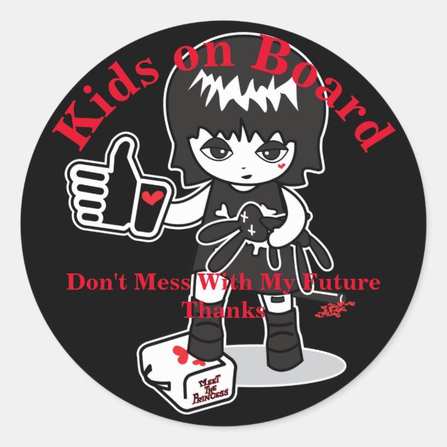 Pegatina Redonda Princesa a bordo (Anverso)