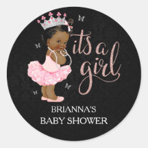 Princesa afroamericana es un Baby Shower Chica