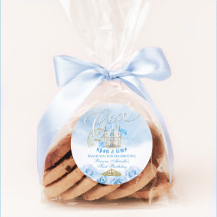 Pegatina Redonda Princesa Azul Érase Una Vez