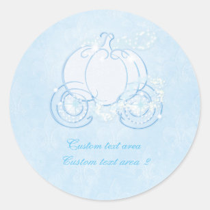Pegatina Redonda Princesa Blue Carriage Elegant Sticker de