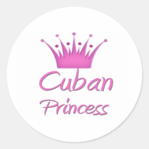 Pegatina Redonda Princesa cubana