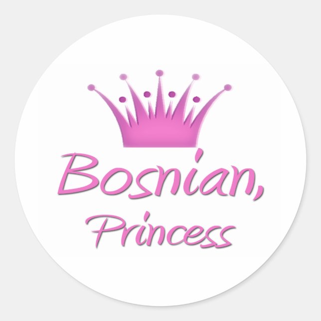 Pegatina Redonda Princesa de Bosnia (Anverso)