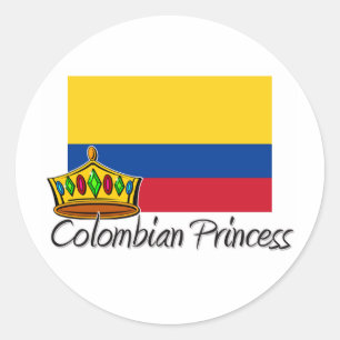 Pegatina Redonda Princesa de Colombia