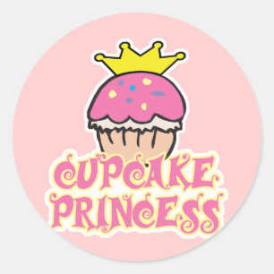 Pegatina Redonda Princesa de Cupcake