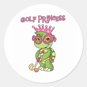 Pegatina Redonda Princesa de Golf
