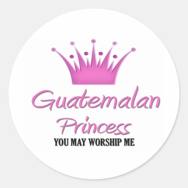 Pegatina Redonda Princesa de Guatemala (Anverso)