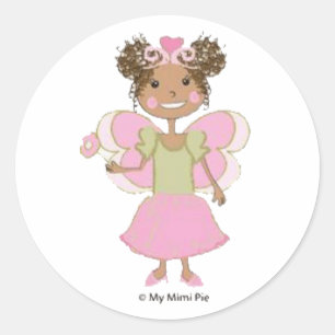Pegatina Redonda Princesa de hadas afroamericana Sticker