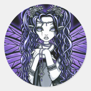 Pegatina Redonda Princesa de hadas Stickers de la mariposa gótica
