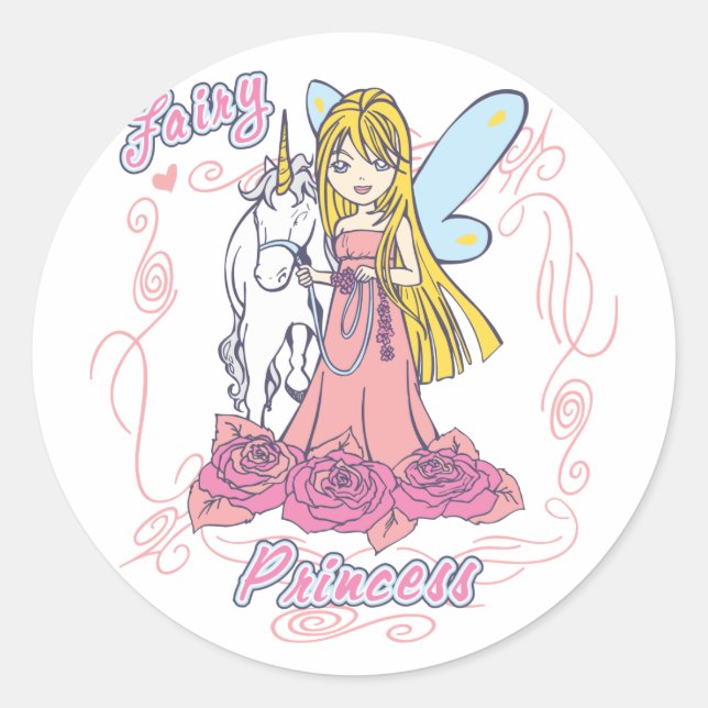 Pegatina Redonda Princesa de hadas Toddler Baby (Anverso)