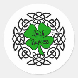 Pegatina Redonda Princesa de Irlanda celta