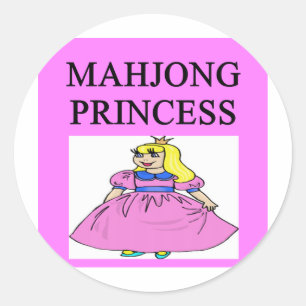 Pegatina Redonda Princesa de MAHJONG