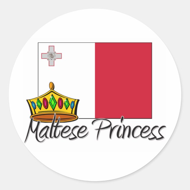 Pegatina Redonda Princesa de Malta (Anverso)