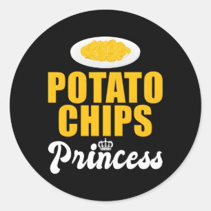Pegatina Redonda Princesa de patatas fritas