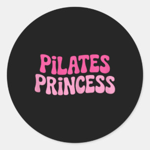 Pegatina Redonda Princesa de Pilates Meditación Fitness Yoga