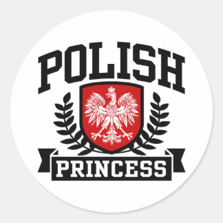 Pegatina Redonda Princesa de Polonia