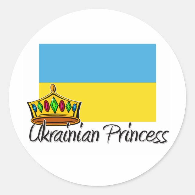 Pegatina Redonda Princesa de Ucrania (Anverso)