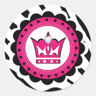 Pegatina Redonda Princesa decorativa Birthday Stickers