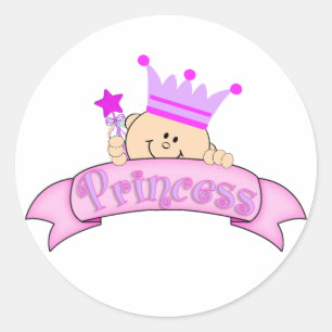 Pegatina Redonda Princesa del bebé de la búsqueda