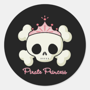 Pegatina Redonda Princesa del pirata
