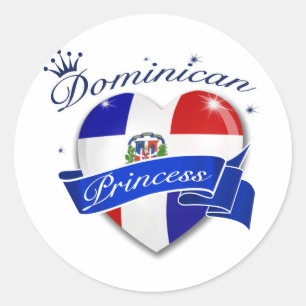 Pegatina Redonda princesa dominicana