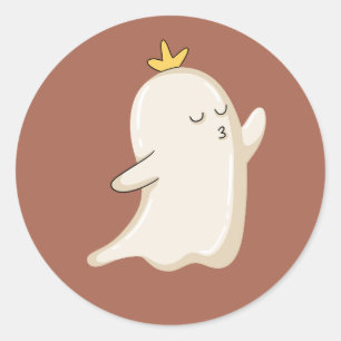 Pegatina Redonda Princesa Fantasma Soplando un Beso
