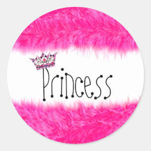 Pegatina Redonda Princesa, Fluff, Tiara