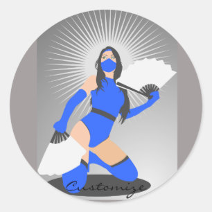 Pegatina Redonda Princesa guerrera enmascarada Thunder_Cove