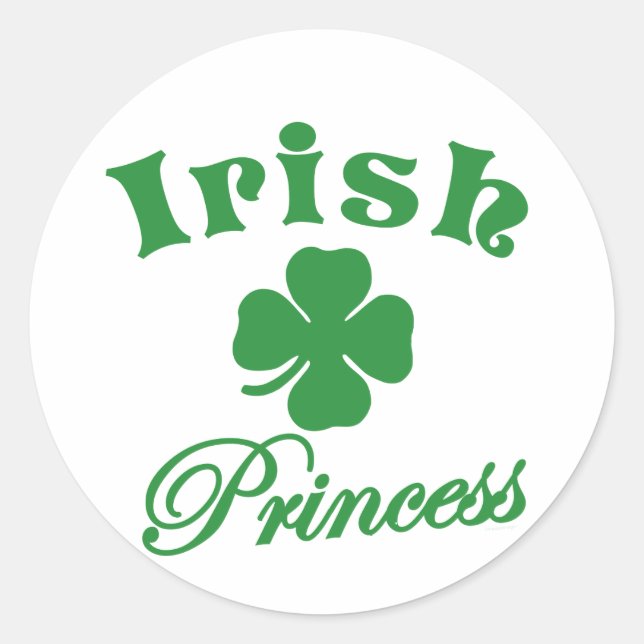 Pegatina Redonda Princesa irlandesa (Anverso)